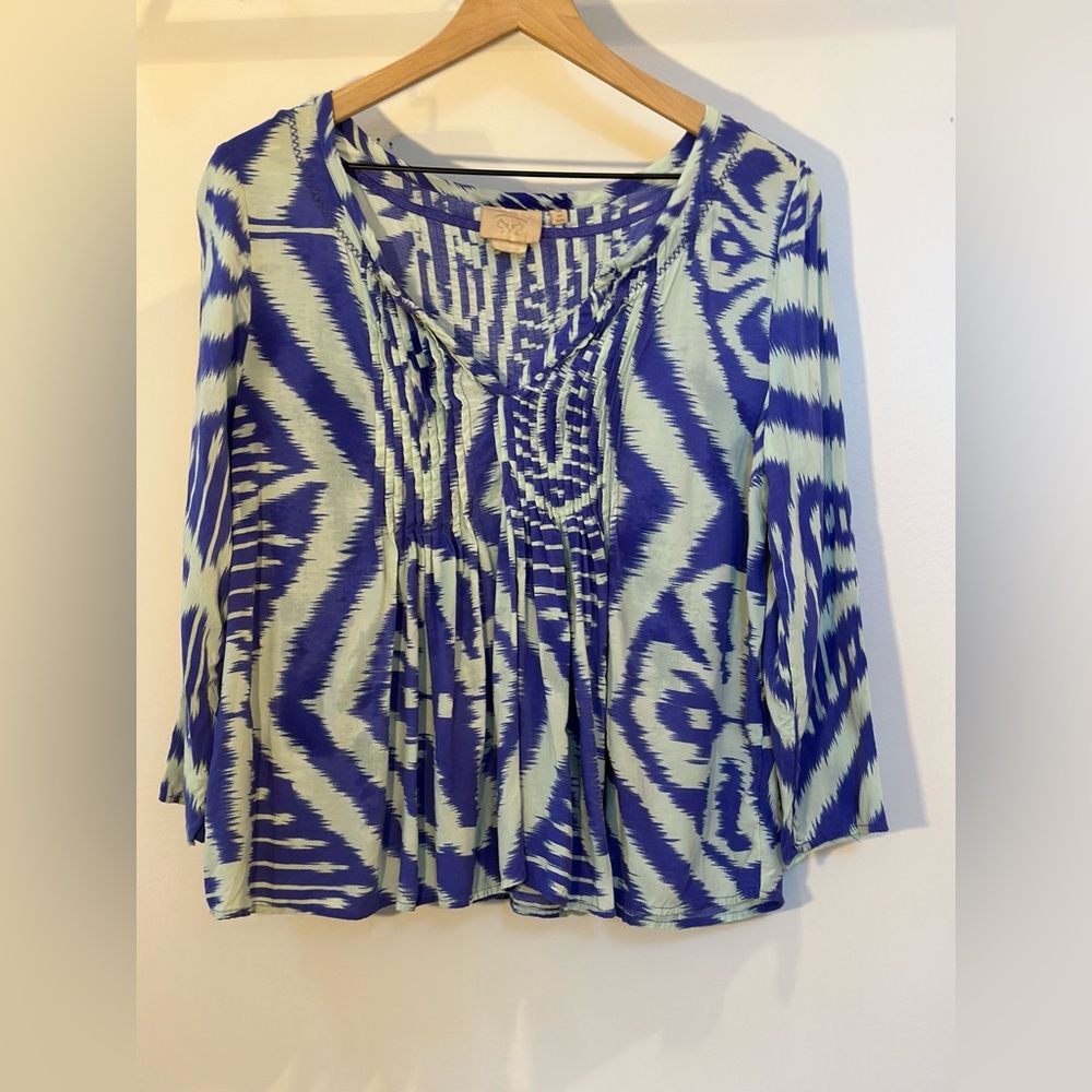 Anthropologie- Vanessa Virginia Mahdia Ikat Top